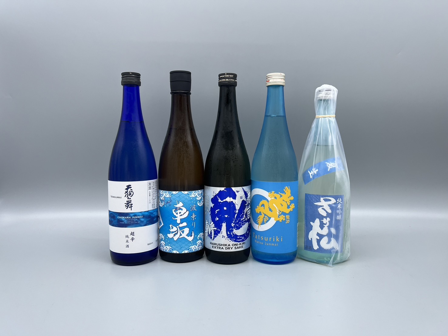 日本酒　夏酒辛口セット　天狗舞・波乗り車坂・龍力・春鹿・さか松　720ml×5本